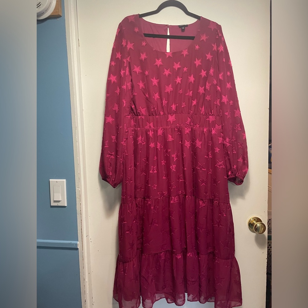 Torrid Star Print Midi Dress 2X